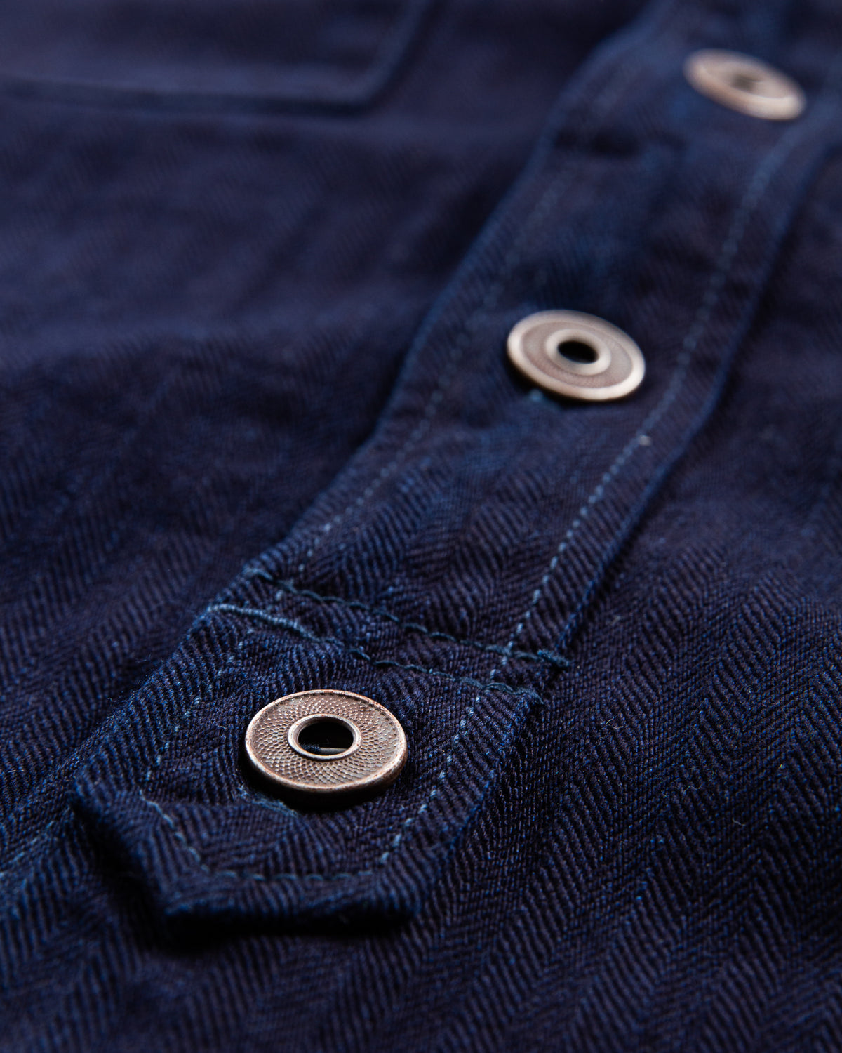 MOMOTARO JEANS Indigo HBT Work Shirt