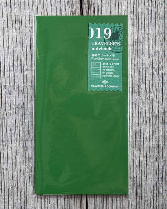 Traveler’s Company #019 Regular Notebook Refill Free Diary (Weekly + Memo)