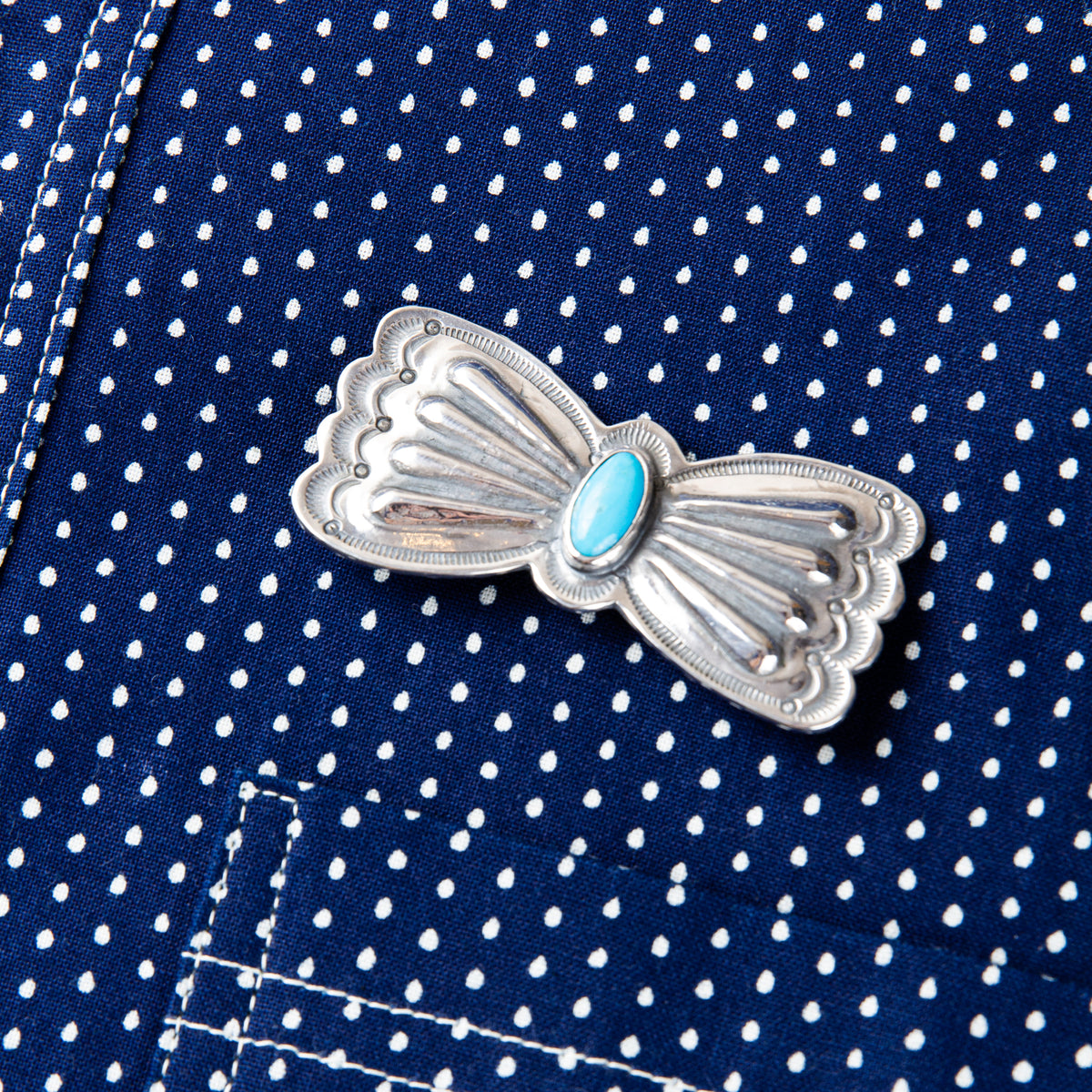 Larry Smith Butterfly Turquoise Pin OT-P0076