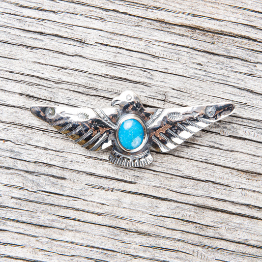 Larry Smith Thunderbird Arrow Turquoise Pin OT-P0027