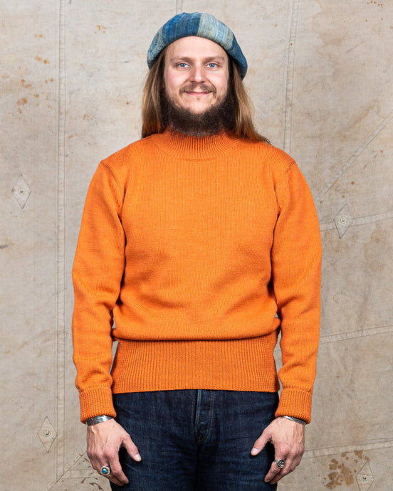 North Sea Clothing Cadet Wool Sweater Orange