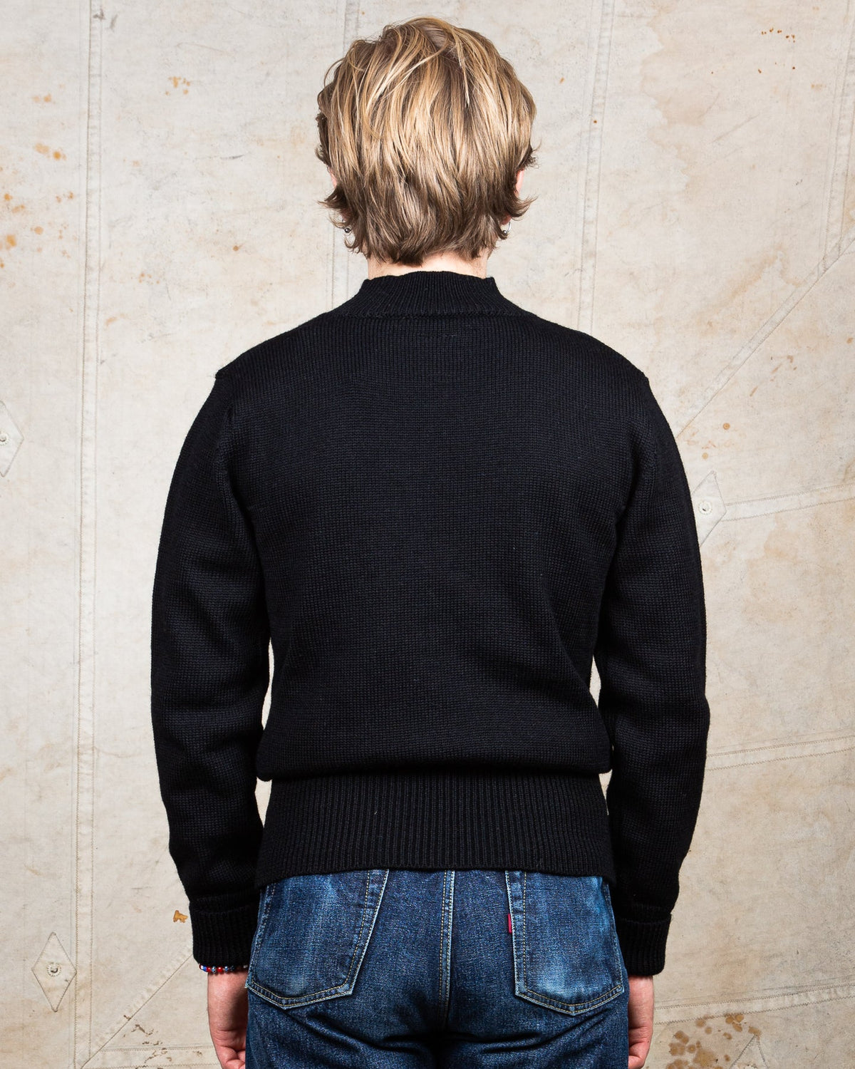 North Sea Clothing Cadet Wool Sweater Black