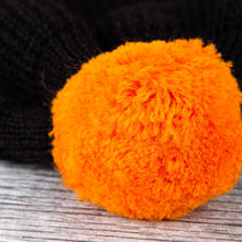 Heimat Mechanics Bobble Wool Hat Schwarz / Rescue Orange