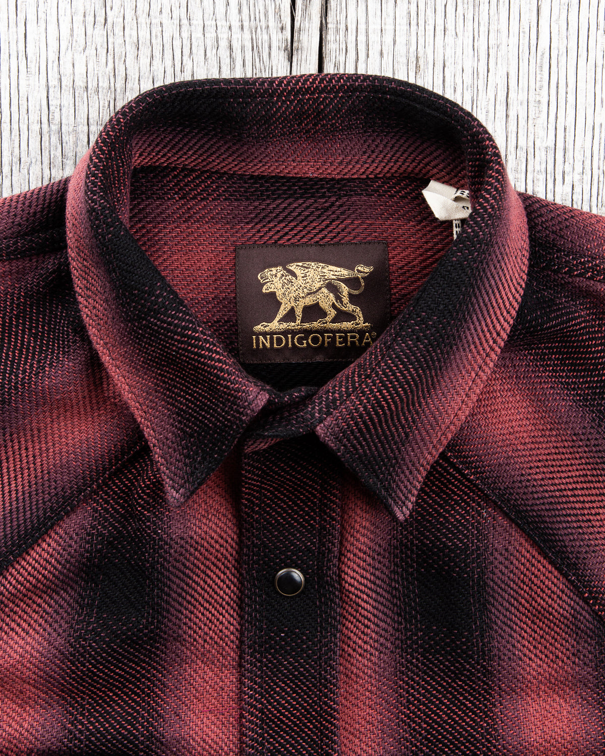 Indigofera Dollard Shirt Heavy Check Burgundy / Black