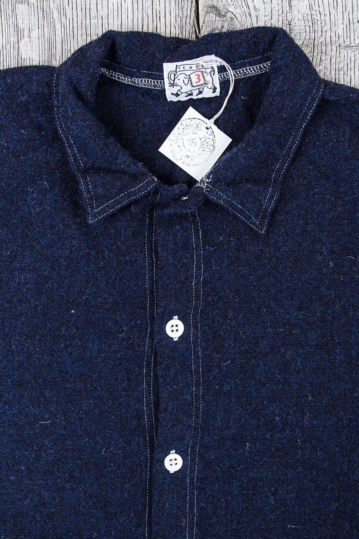 Tender Weaver's Stock Wool Tail Shirt Navy