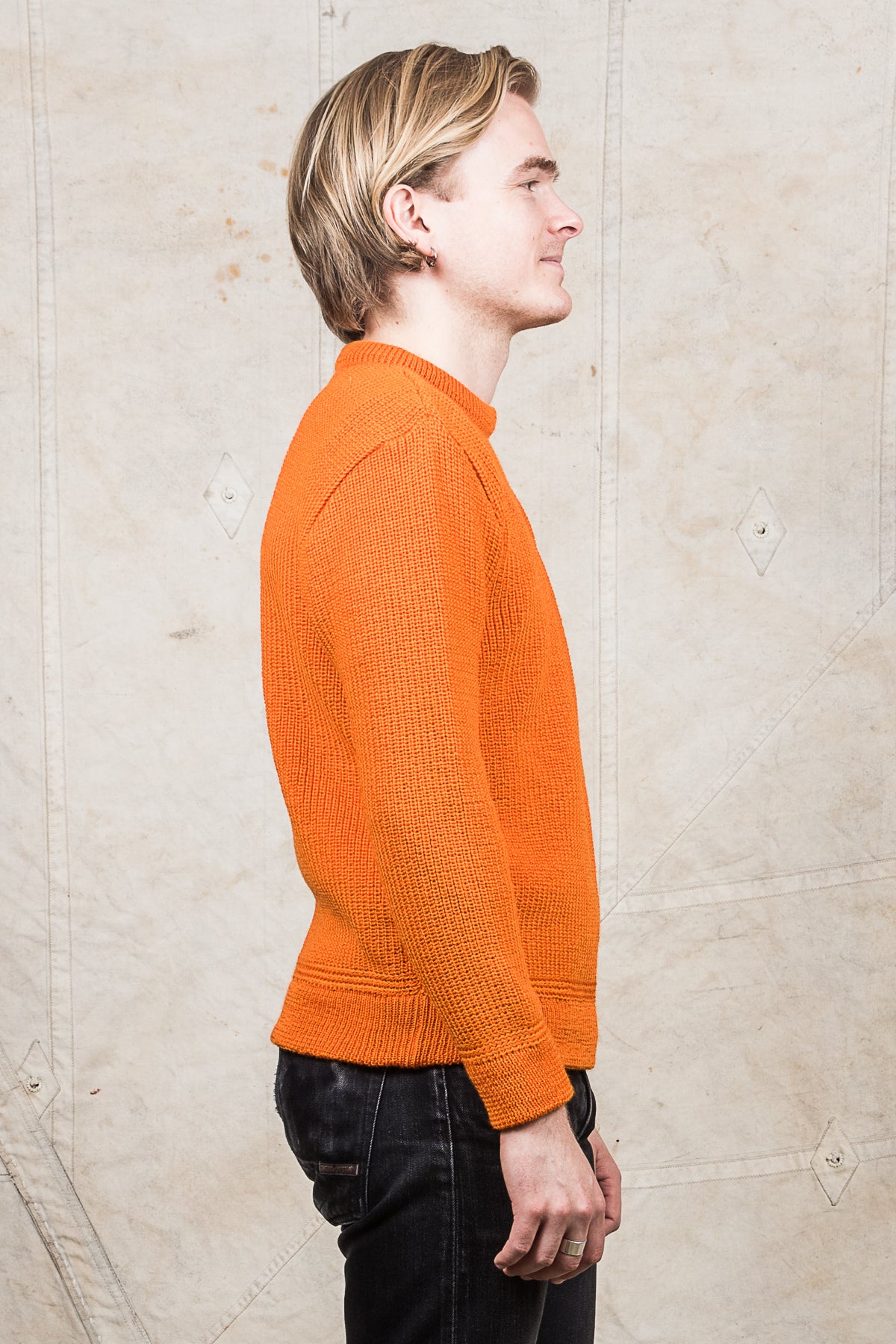 Heimat Crew Neck Wool Sweater Orange