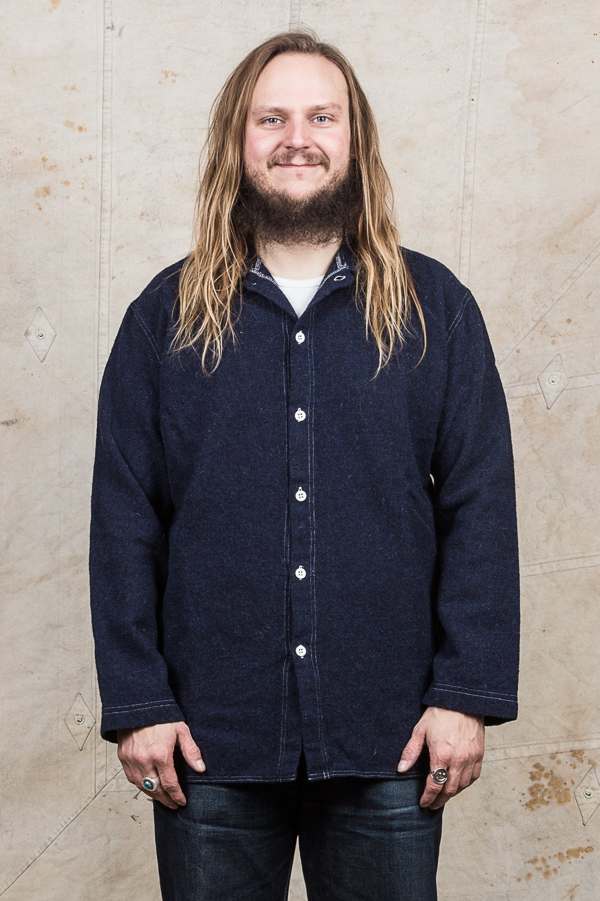 Tender Weaver's Stock Wool Tail Shirt Navy