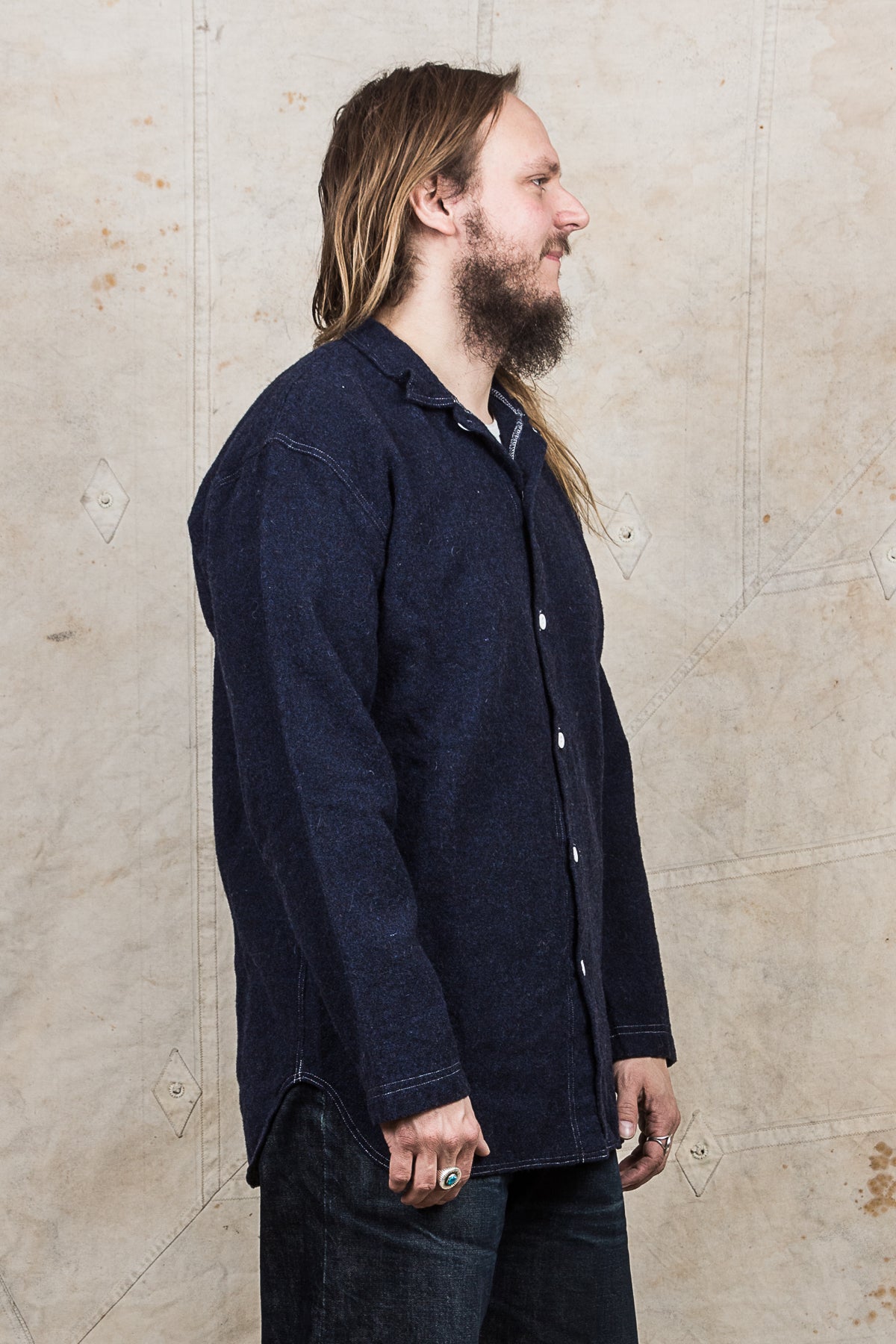 Tender Weaver's Stock Wool Tail Shirt Navy