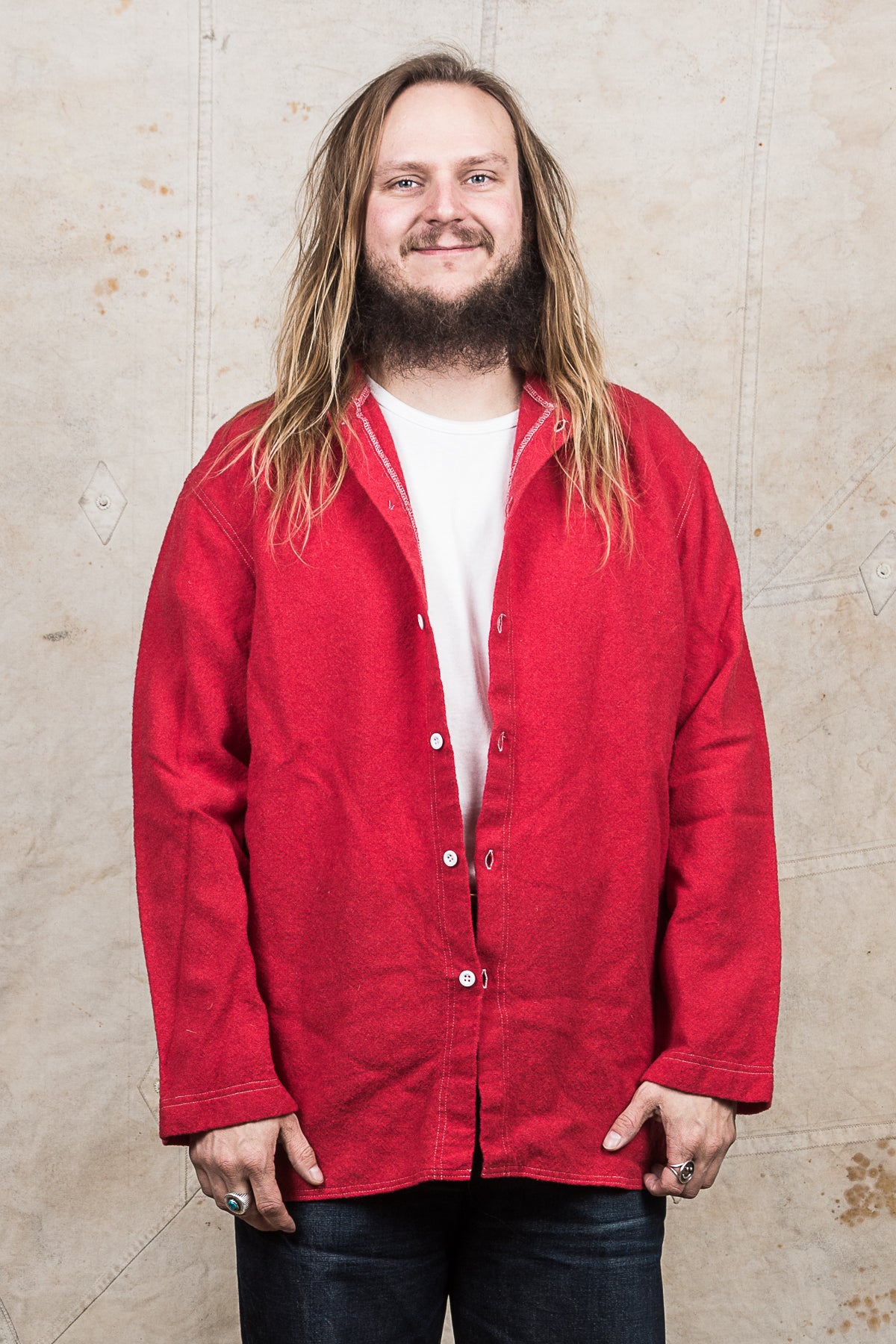 Tender Weaver's Stock Wool Tail Shirt Scarlet