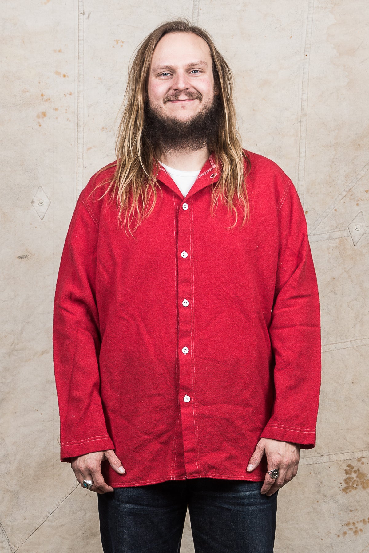 Tender Weaver's Stock Wool Tail Shirt Scarlet