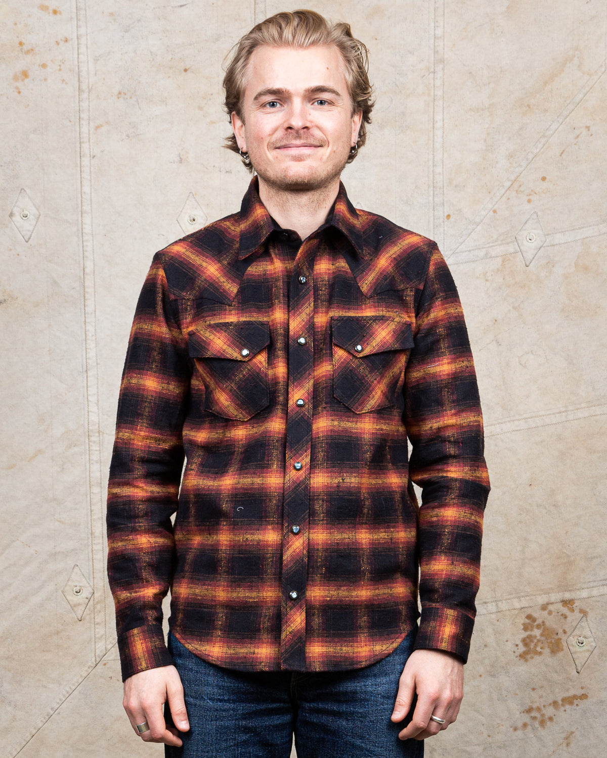 Indigofera Dawson Shirt Japanese Selvage Flannel Black / Brown / Burgundy / Beige