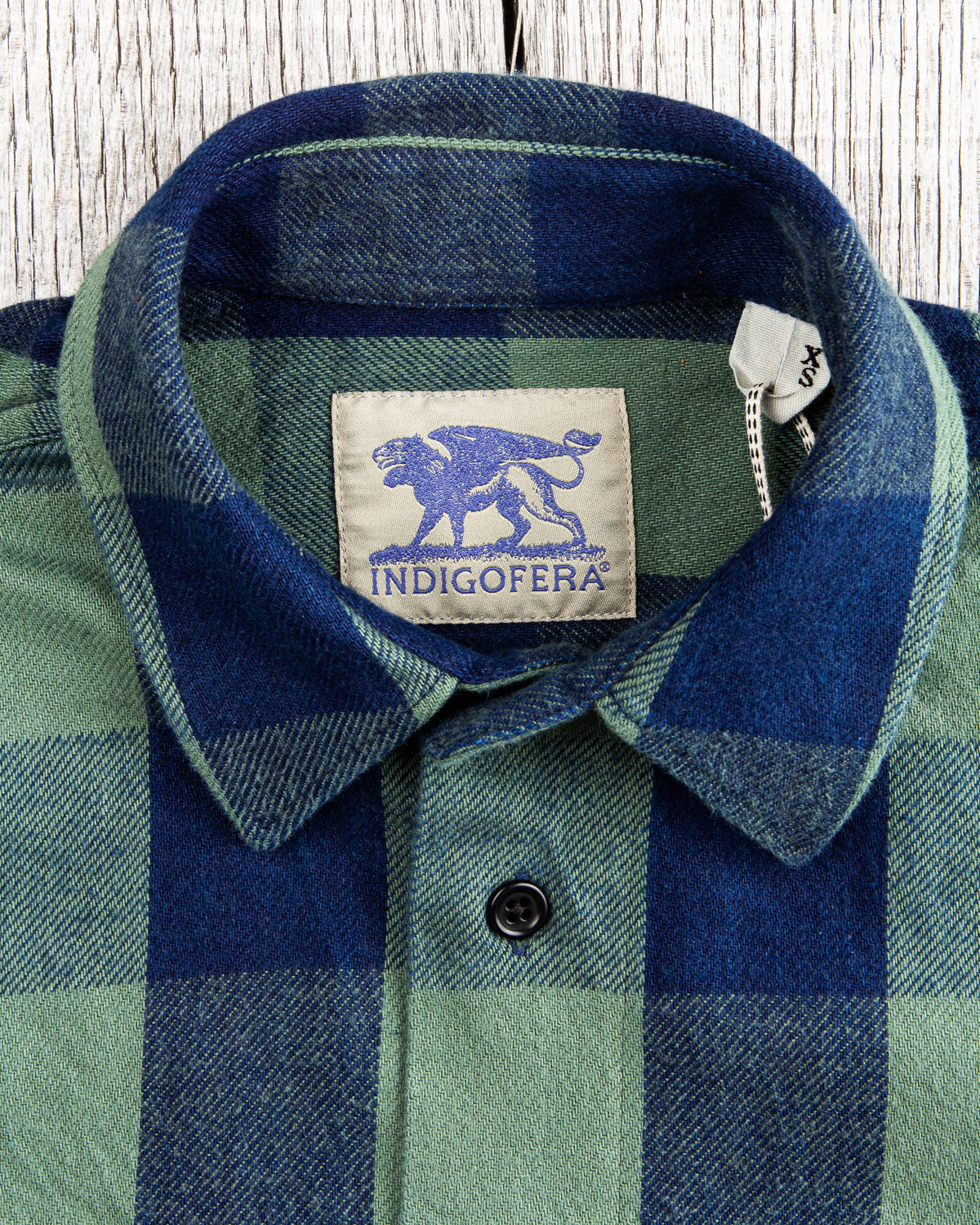 Indigofera Norris Flannel Shirt Dark Indigo / Green