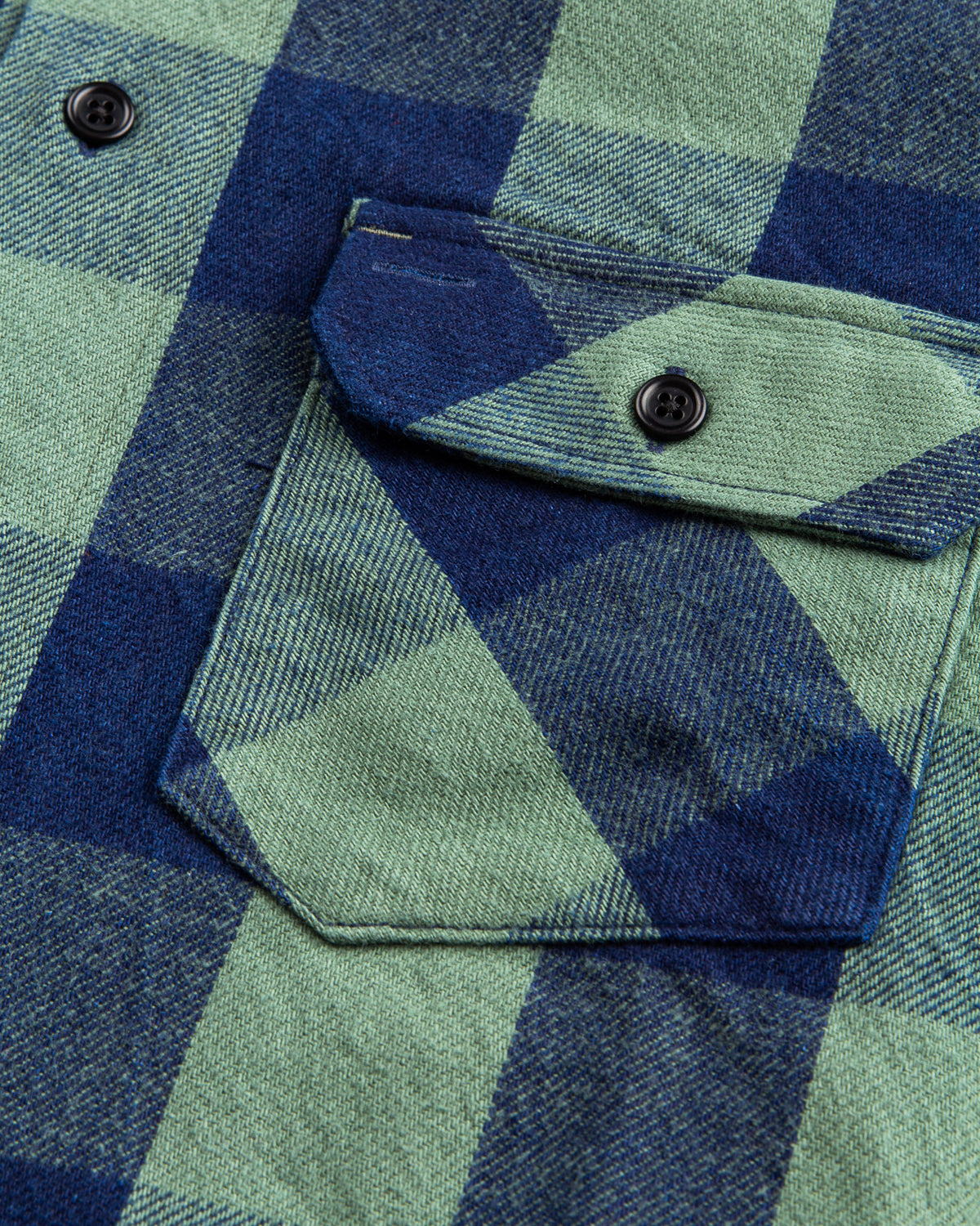 Indigofera Norris Flannel Shirt Dark Indigo / Green