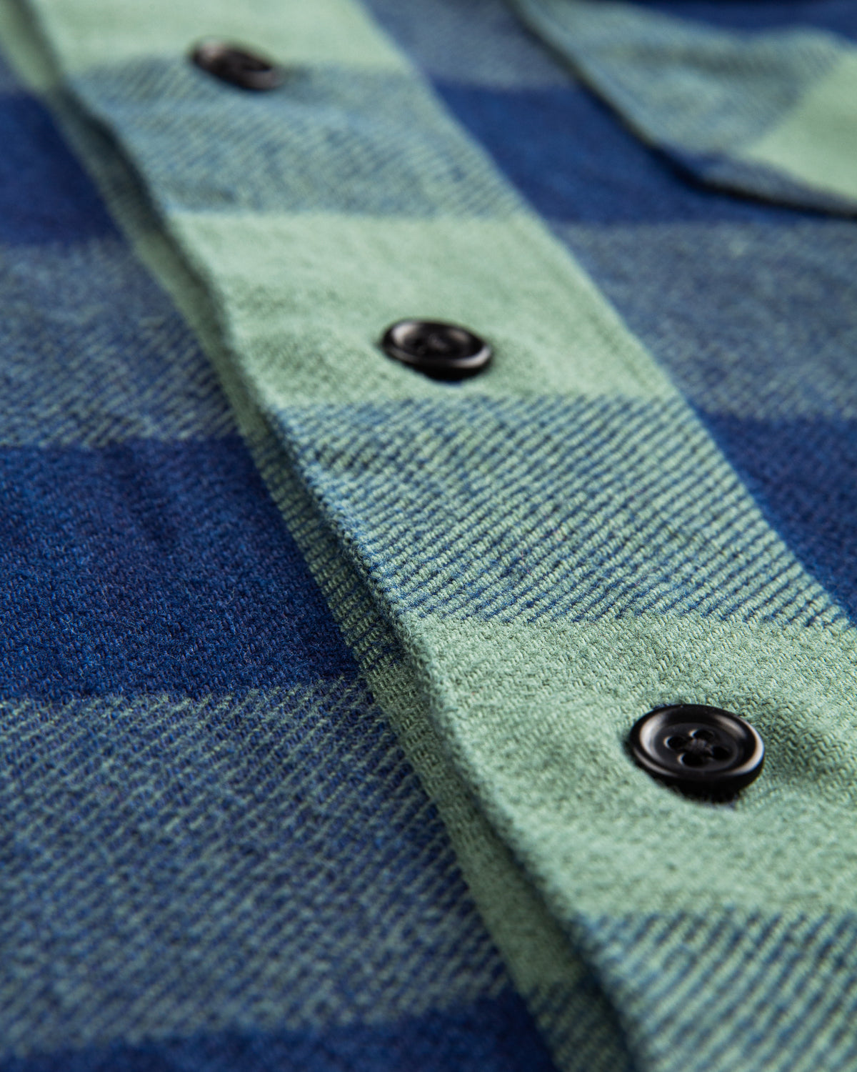 Indigofera Norris Flannel Shirt Dark Indigo / Green