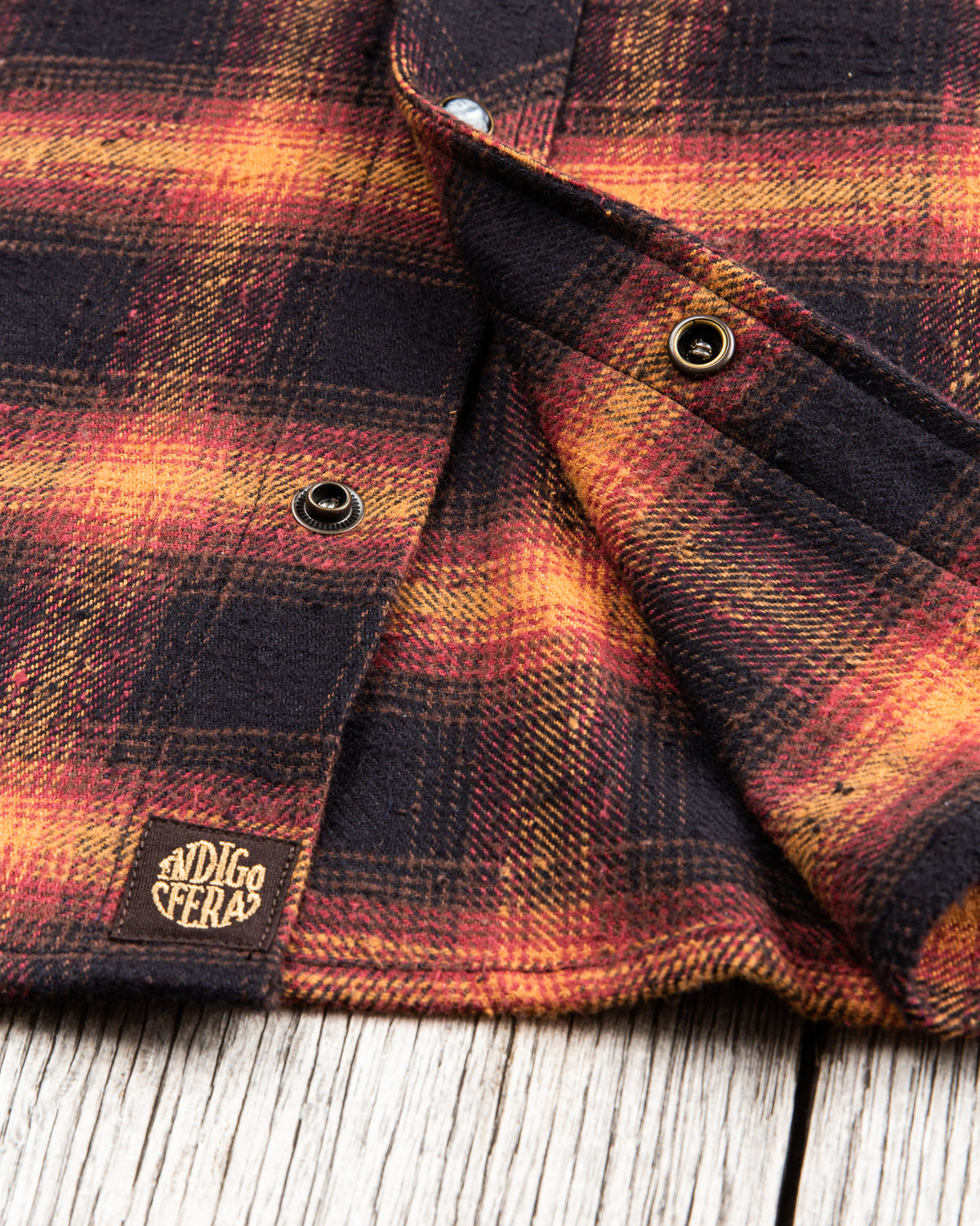 Indigofera Dawson Shirt Japanese Selvage Flannel Black / Brown / Burgundy / Beige