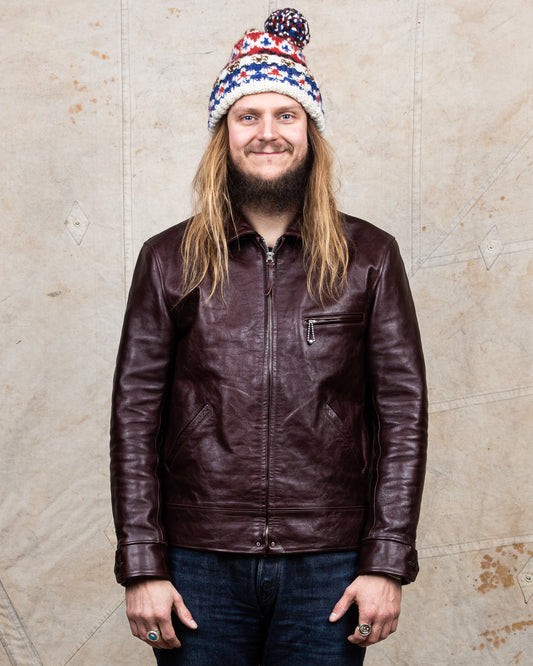 Second Hand Fountainhead Leathers Alpha Jacket - Burgundy Horsehide