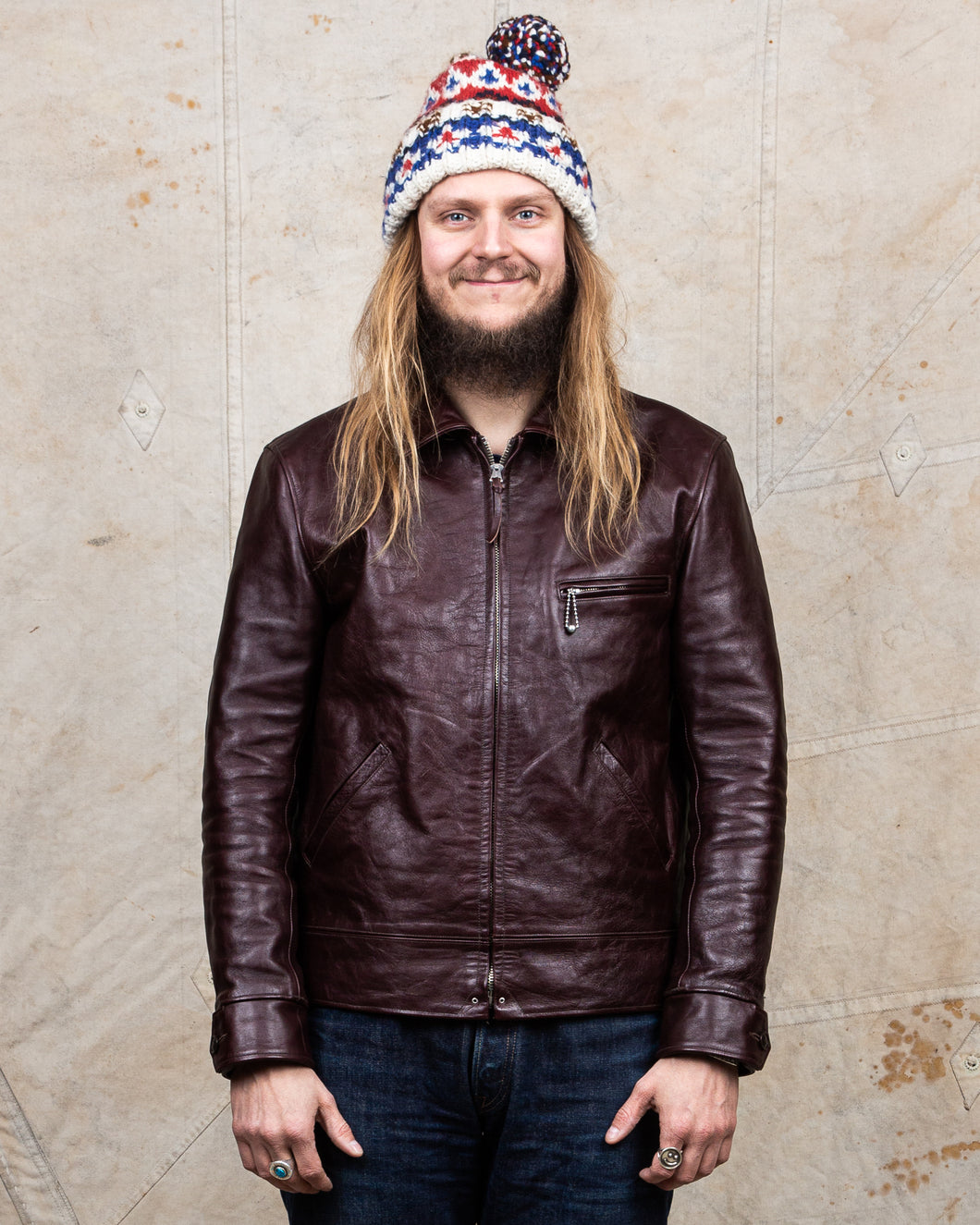 Second Hand Fountainhead Leathers Alpha Jacket - Burgundy Horsehide