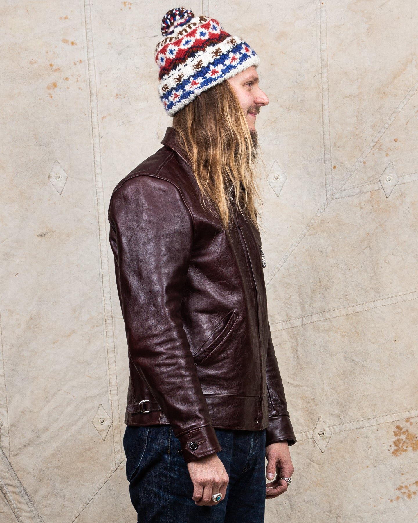 Second Hand Fountainhead Leathers Alpha Jacket - Burgundy