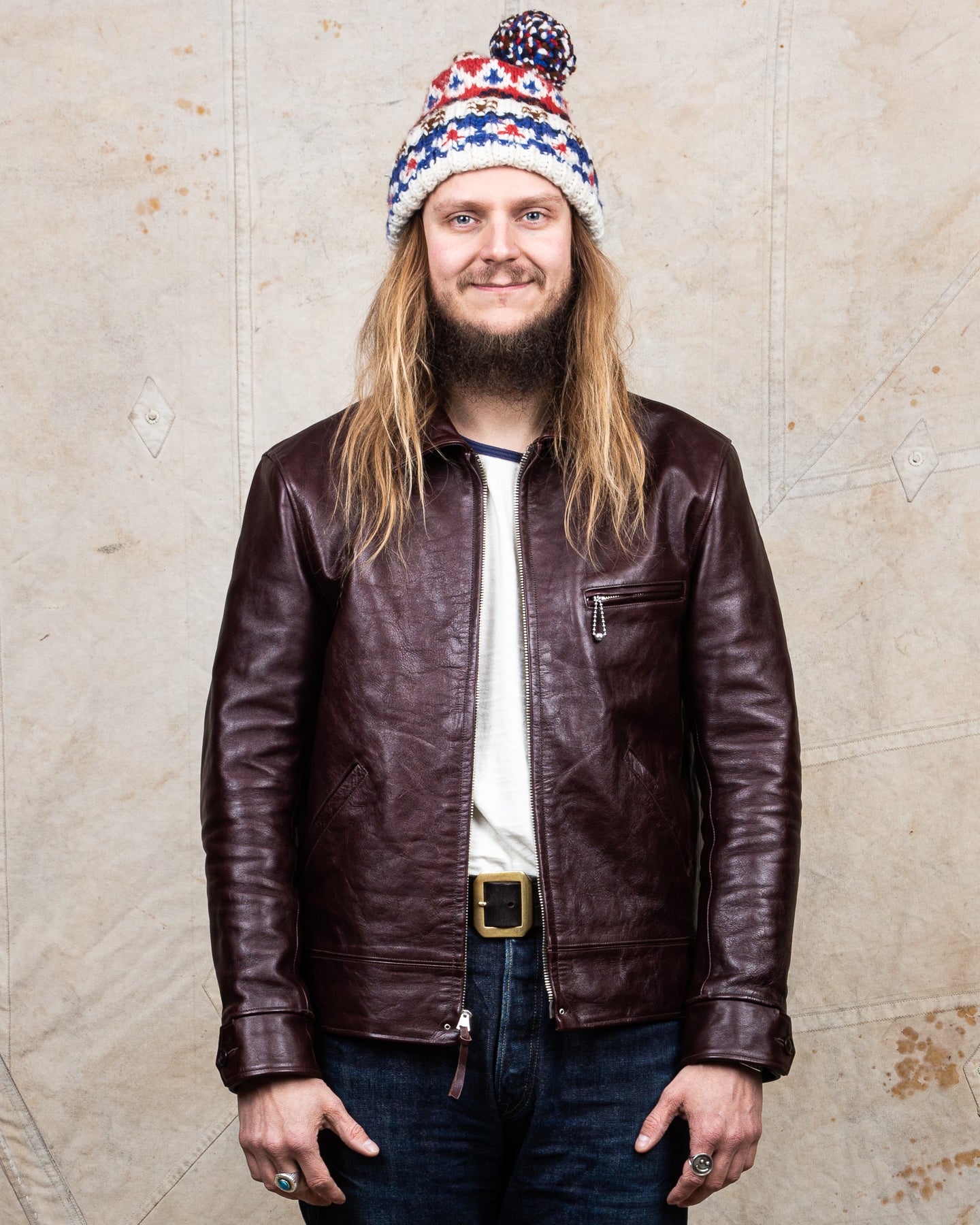 Second Hand Fountainhead Leathers Alpha Jacket - Burgundy