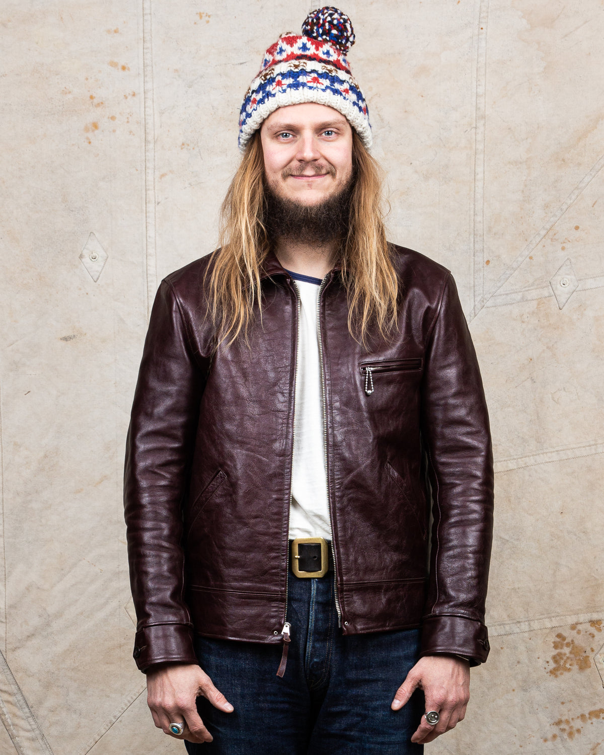 Second Hand Fountainhead Leathers Alpha Jacket - Burgundy Horsehide
