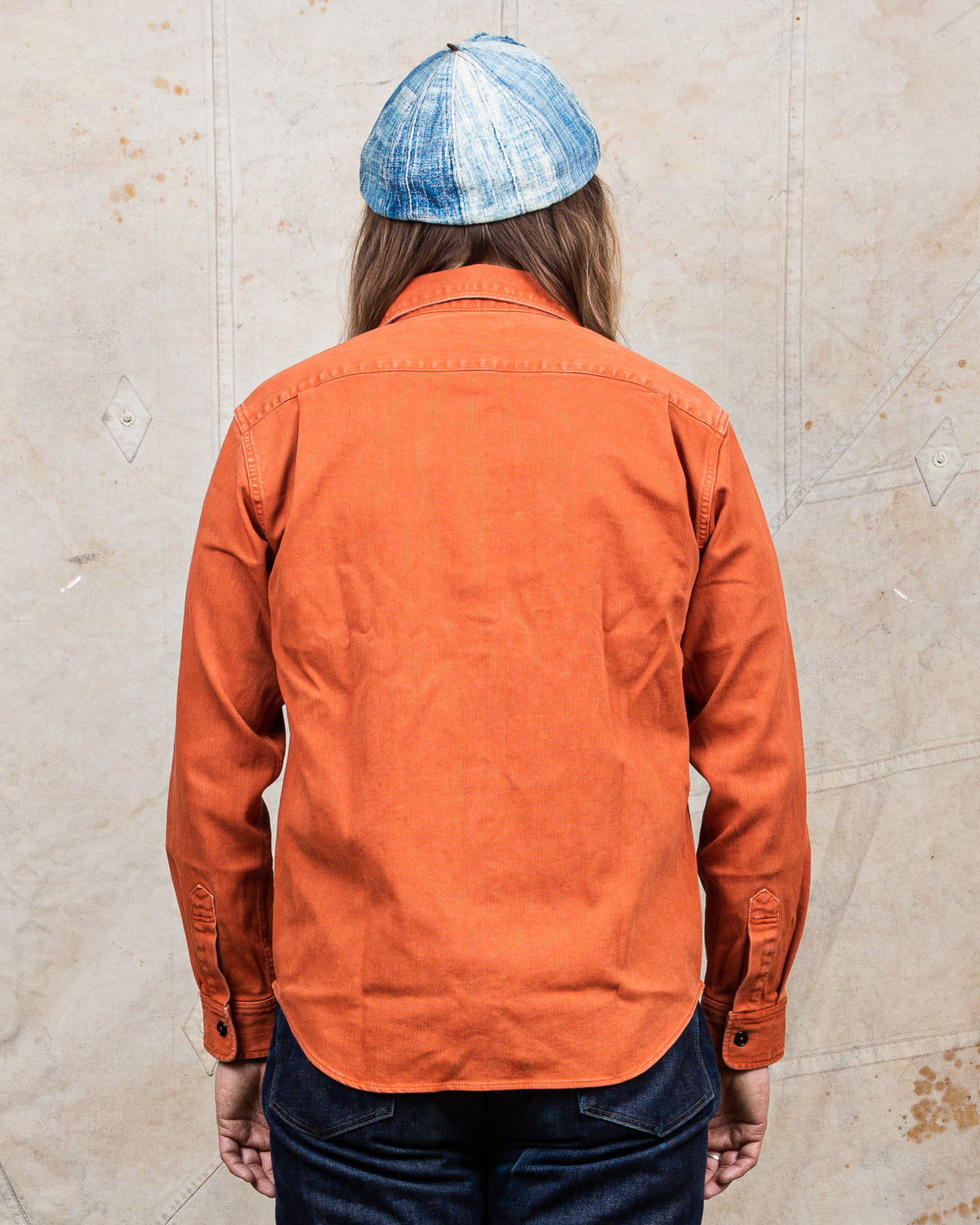 Sugar Cane & Co. Heavy Pique Shirt Pigment Dyed Orange
