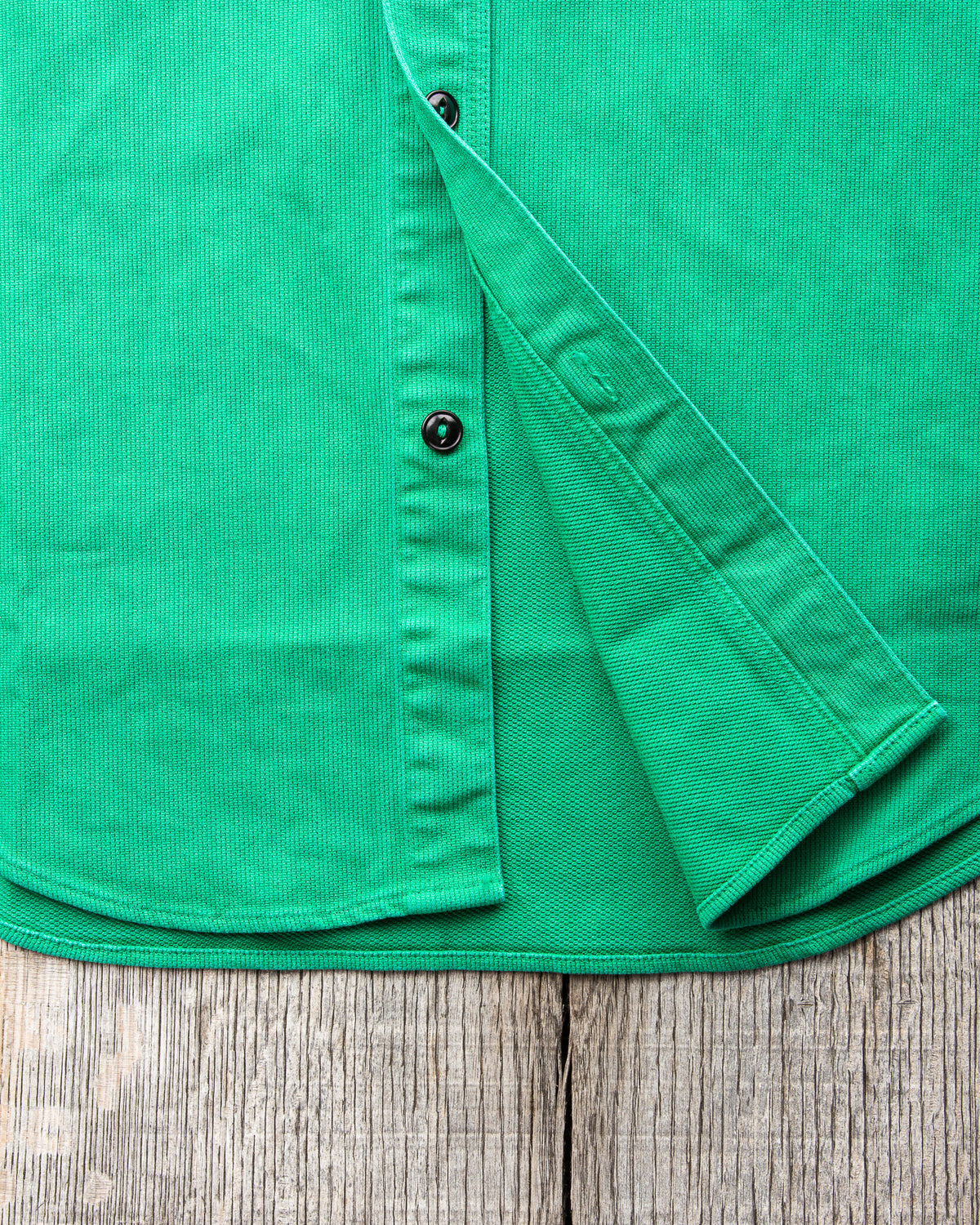 Sugar Cane & Co. Heavy Pique Shirt Pigment Dyed Green