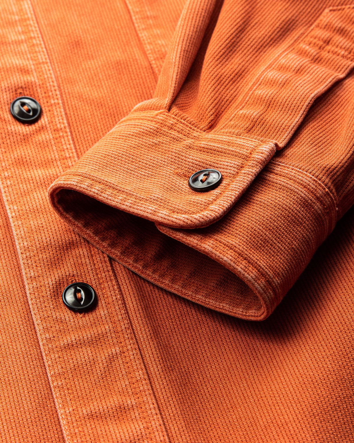 Sugar Cane & Co. Heavy Pique Shirt Pigment Dyed Orange