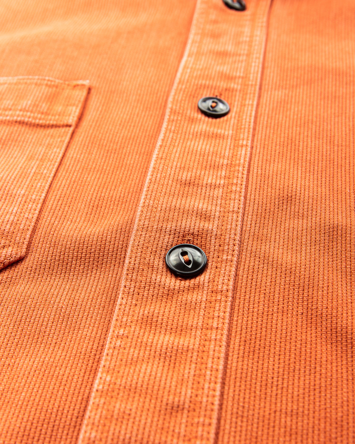 Sugar Cane & Co. Heavy Pique Shirt Pigment Dyed Orange
