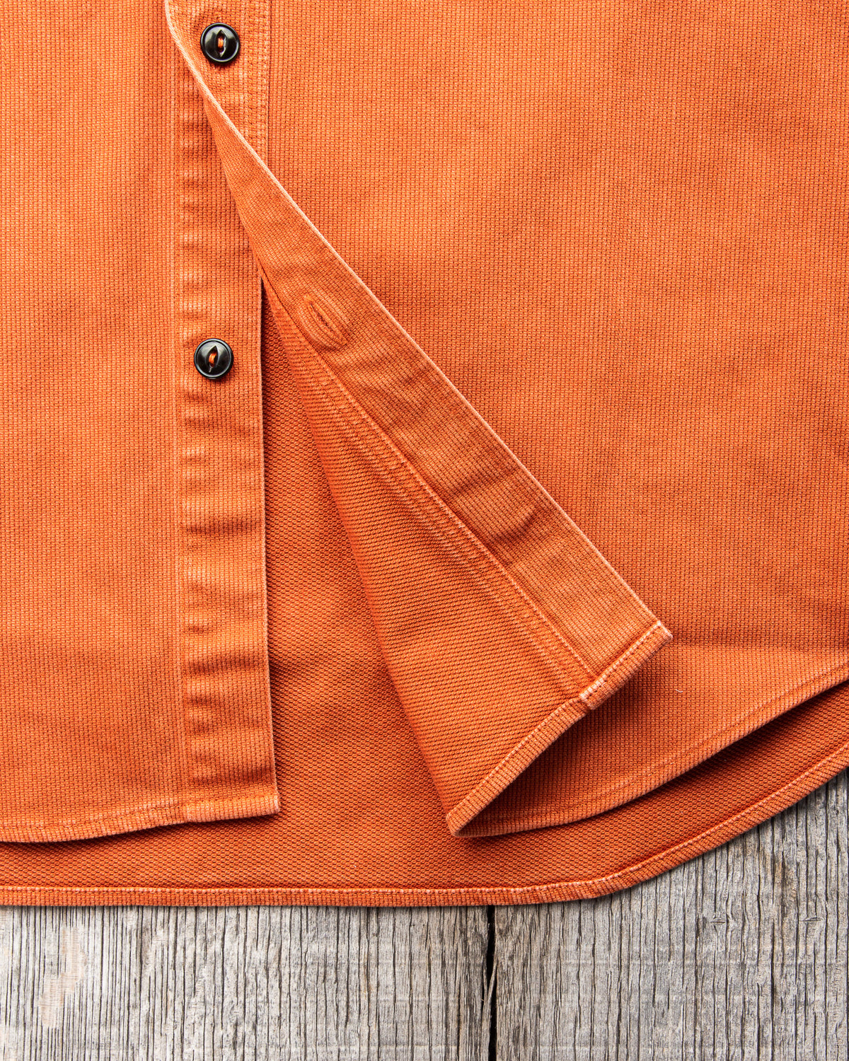 Sugar Cane & Co. Heavy Pique Shirt Pigment Dyed Orange