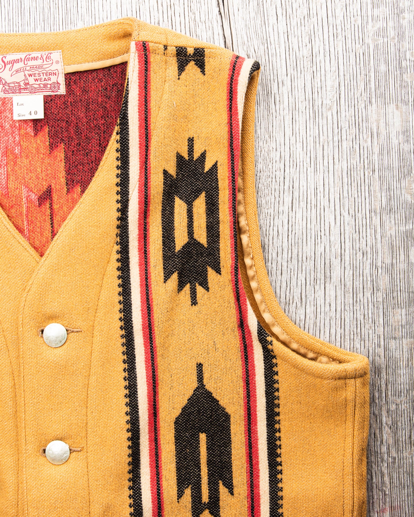 トップス SUGAR CANE / WOOL BLANKET VEST SC14493 Sugar Cane & Co SC14993 Wool Blanket Vest – Second Sunrise