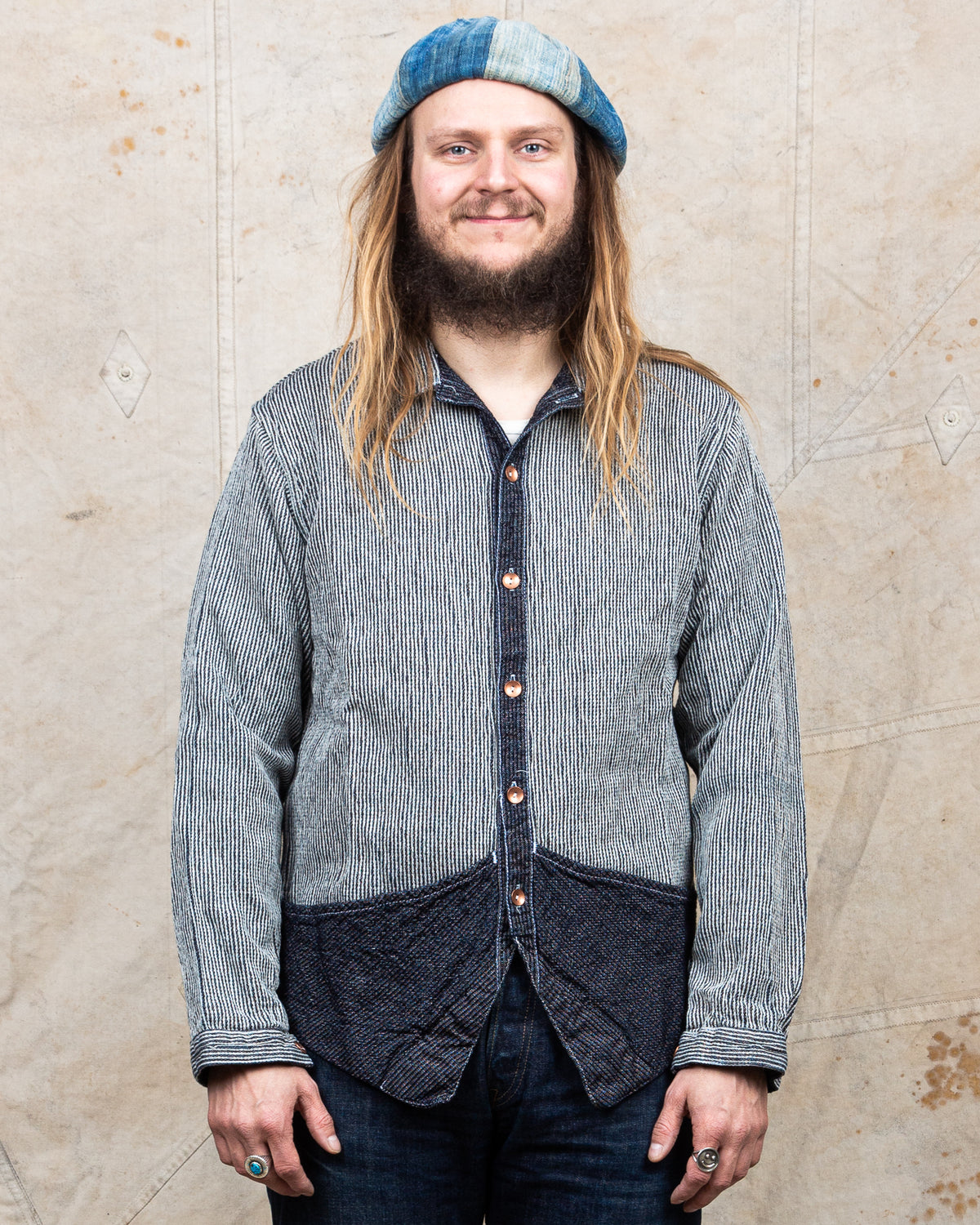 Tender Type 461 Baste Shirt Chain Cord Indigo Rinsed Wash