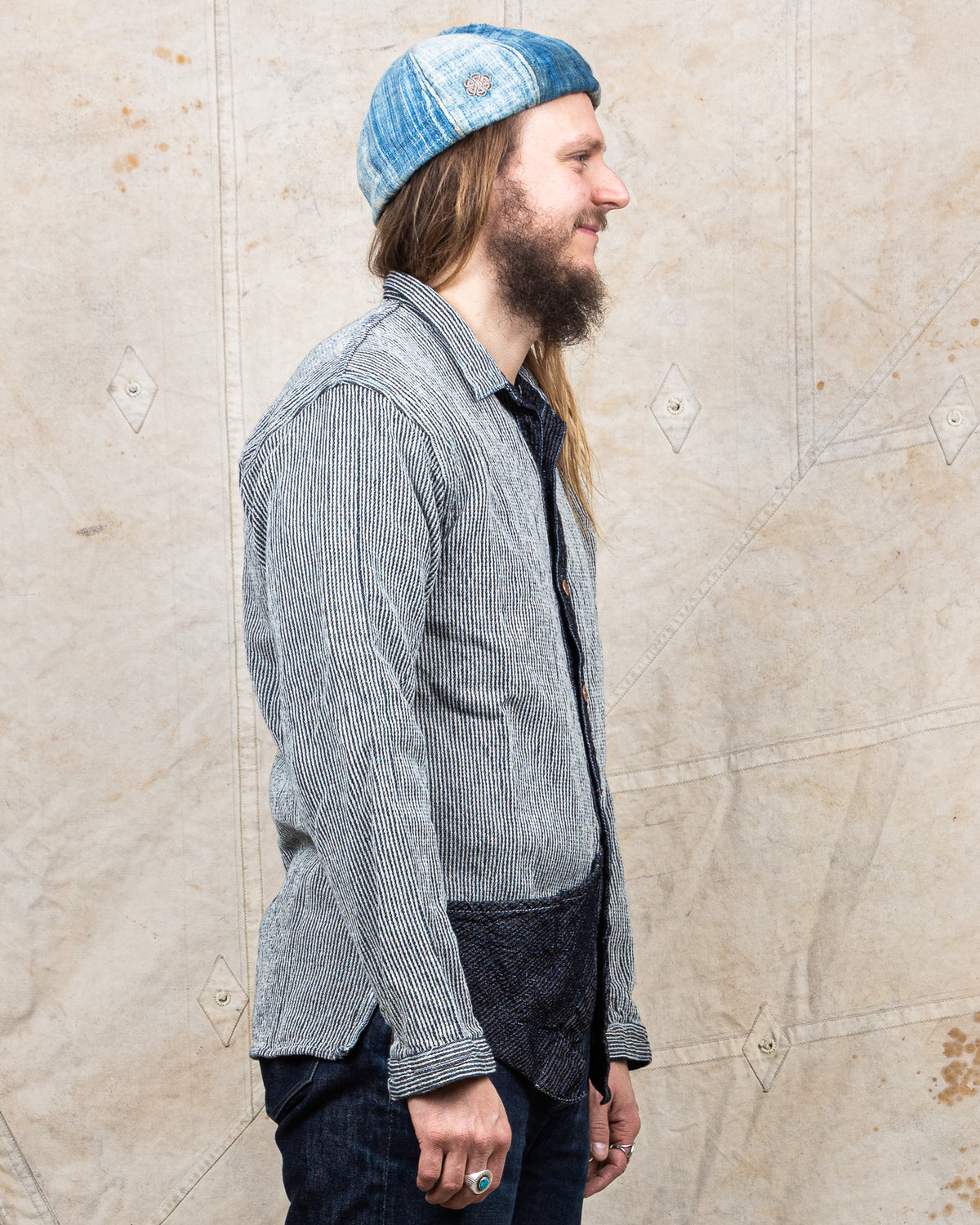 Tender Type 461 Baste Shirt Chain Cord Indigo Rinsed Wash