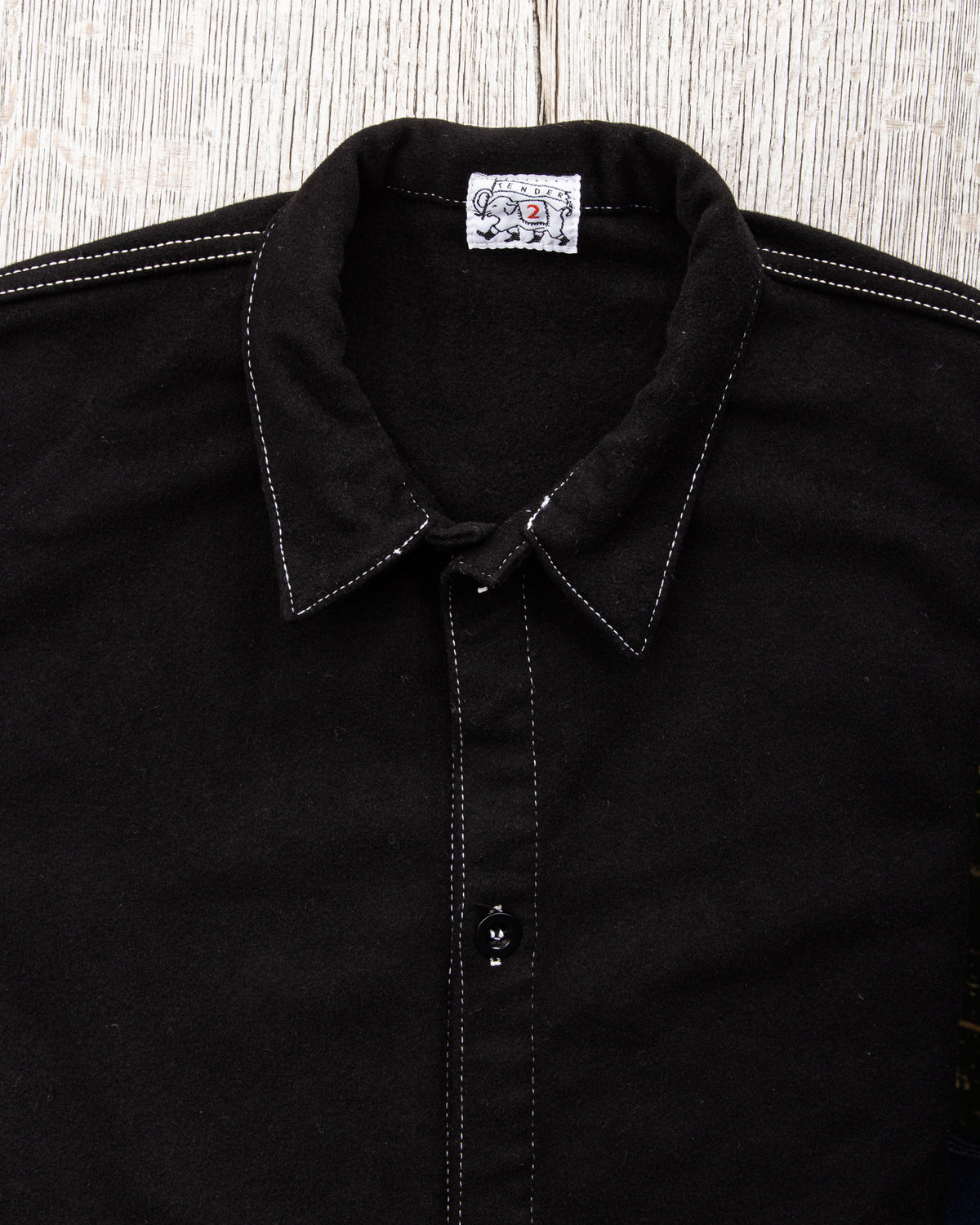 Tender Weaver's Stock Tail Shirt Black Wool