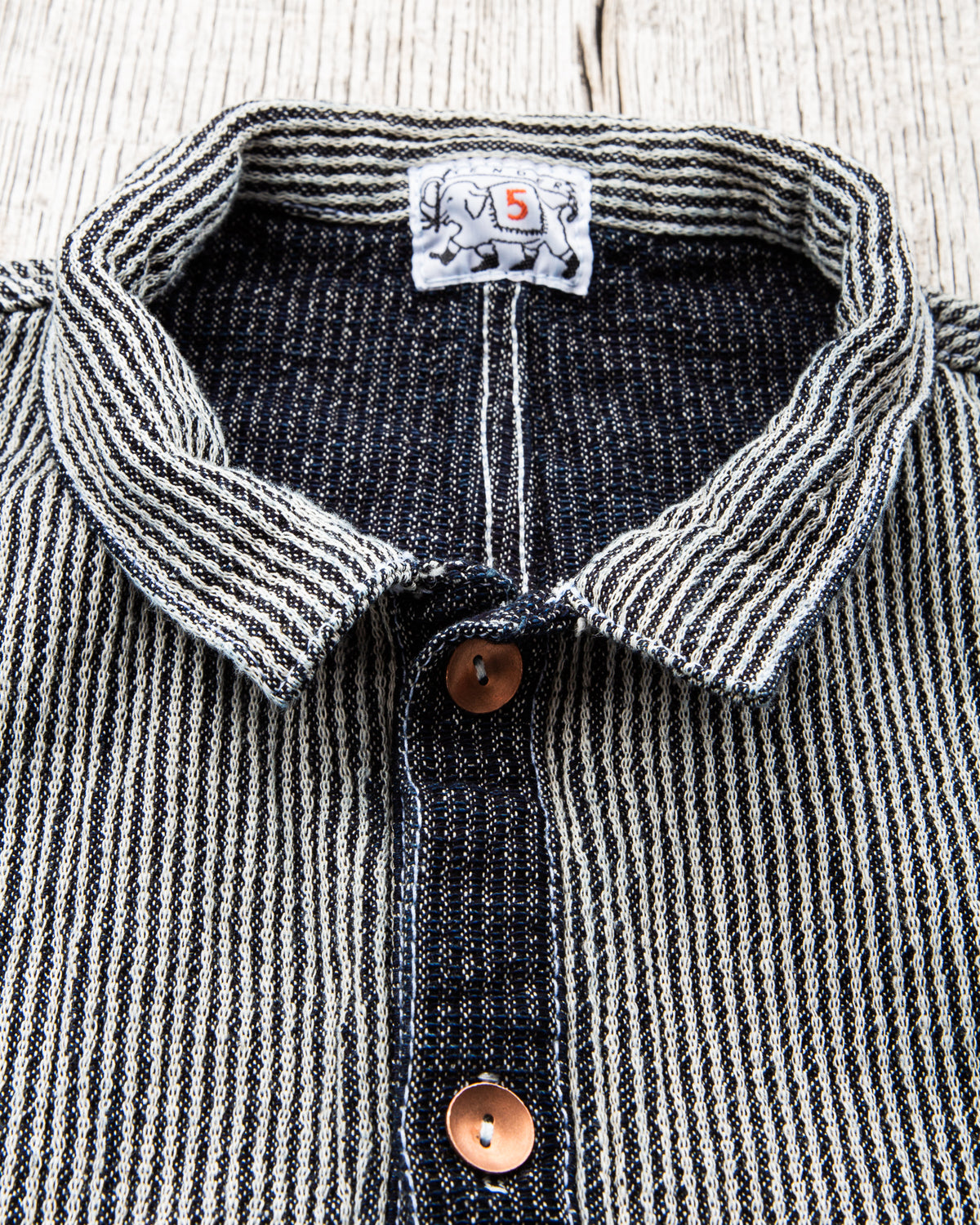 Tender Type 461 Baste Shirt Chain Cord Indigo Rinsed Wash