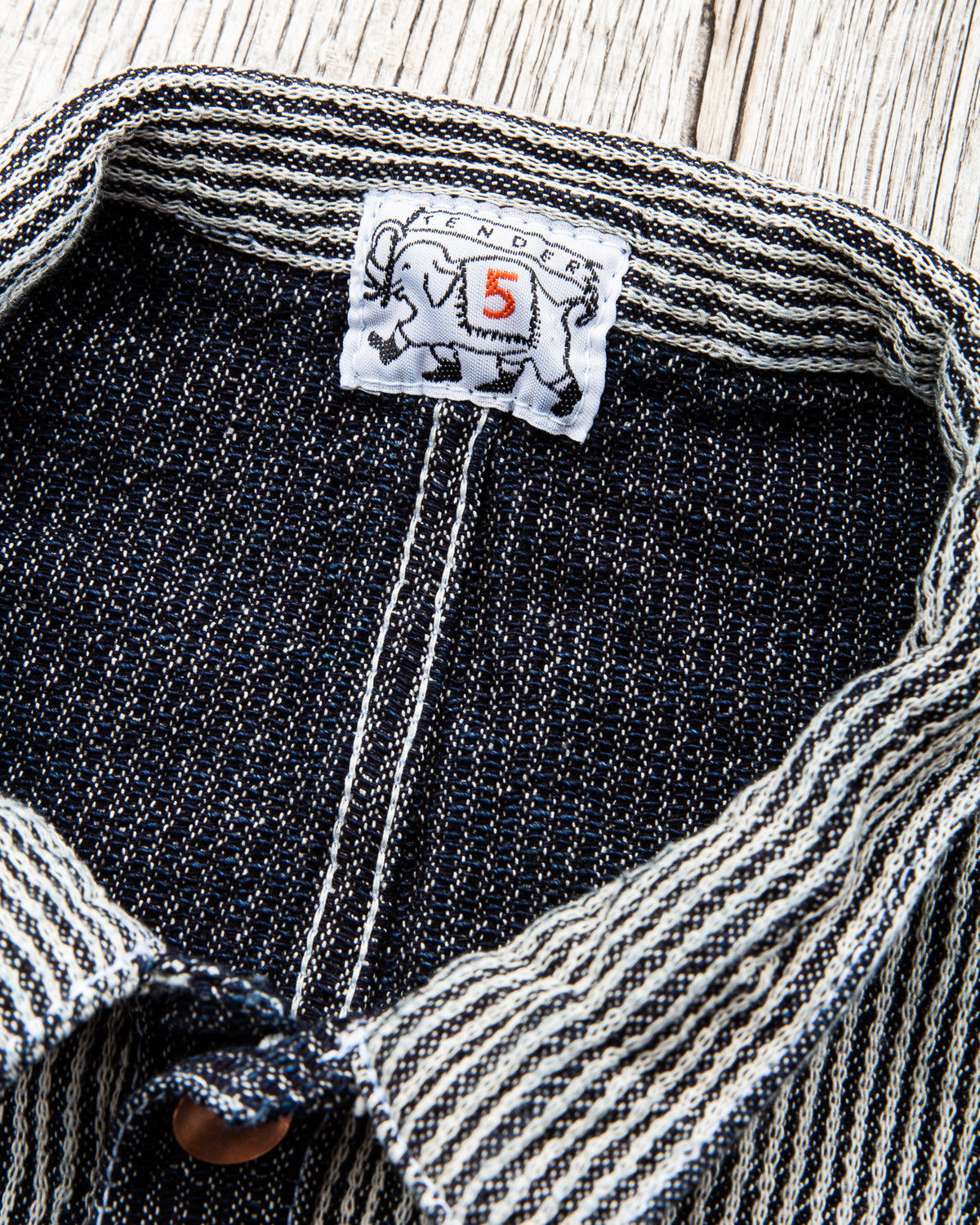Tender Type 461 Baste Shirt Chain Cord Indigo Rinsed Wash