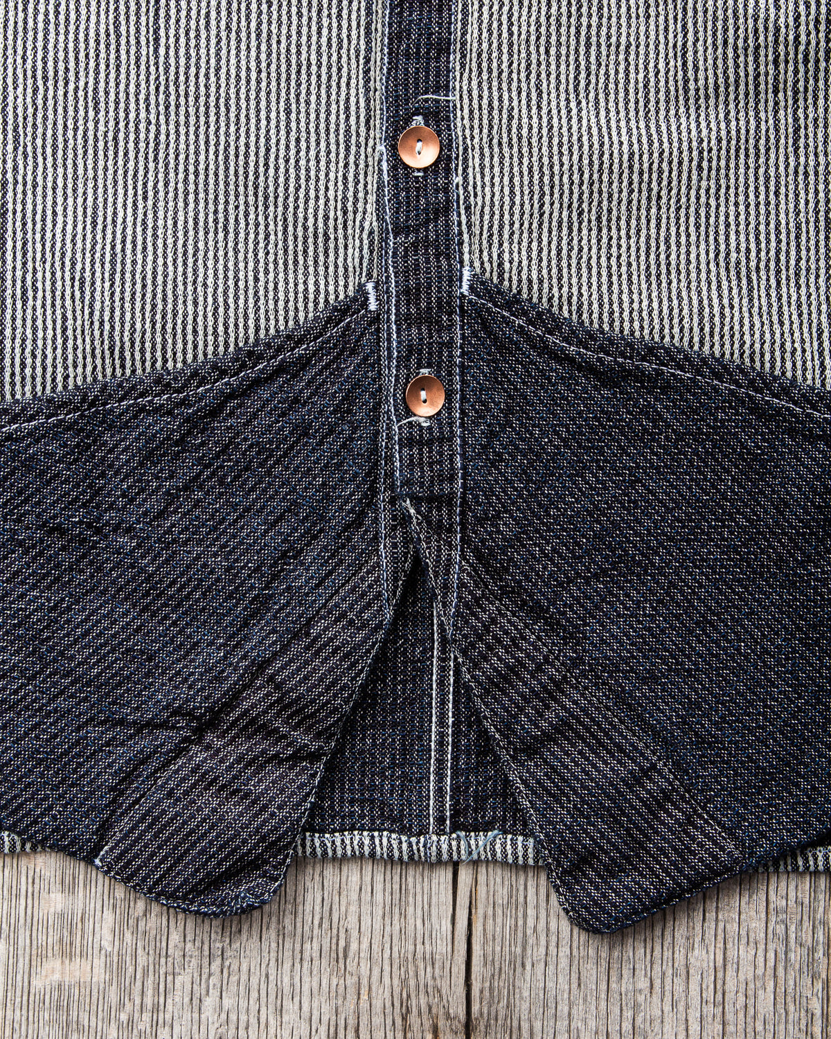 Tender Type 461 Baste Shirt Chain Cord Indigo Rinsed Wash