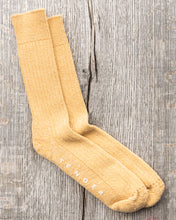 Tender Wool Rib Socks Yellow Ochre Dyed