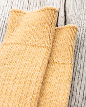 Tender Wool Rib Socks Yellow Ochre Dyed