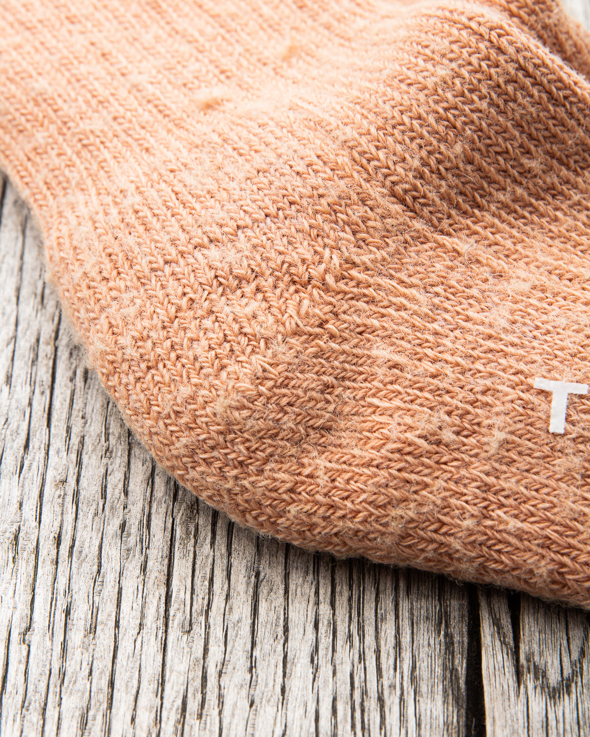 Tender Wool Rib Socks Red Ochre Dyed