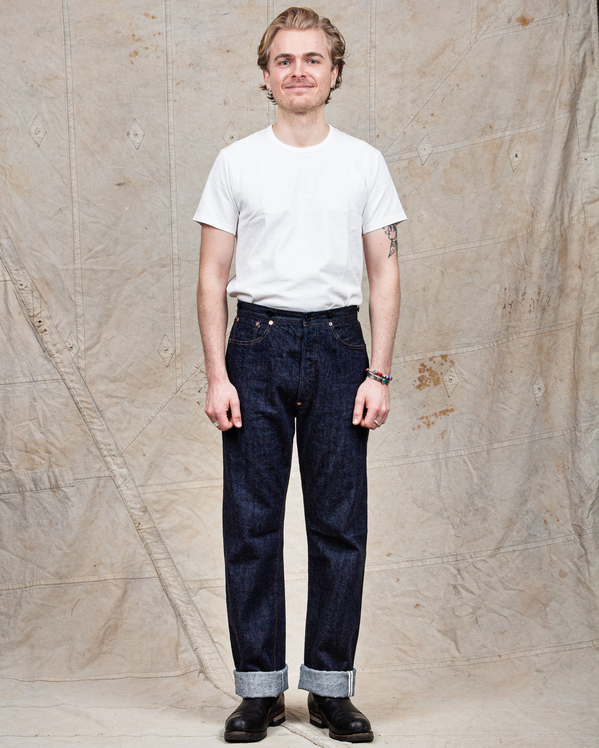 TCB Jeans Viktor’s Voice Two Cat's Waist Overall Natural Indigo Denim