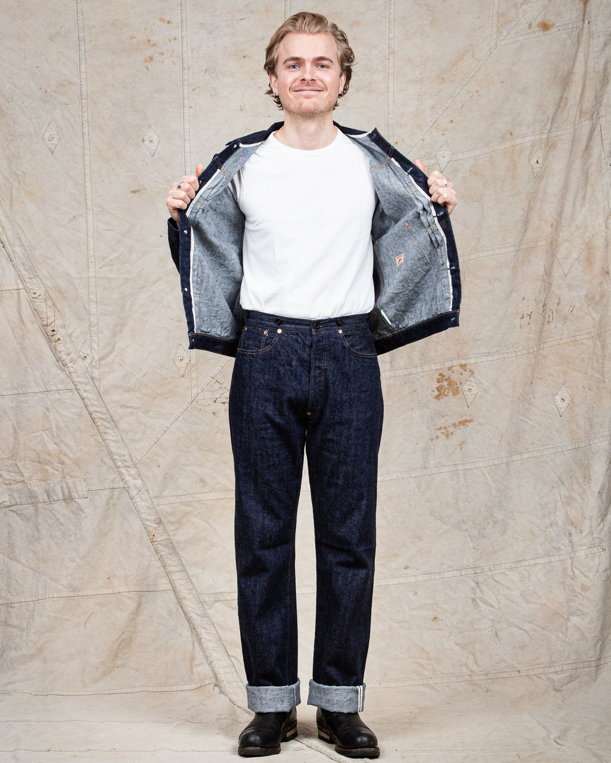 TCB Jeans Viktor’s Voice Two Cat's Blouse Natural Indigo