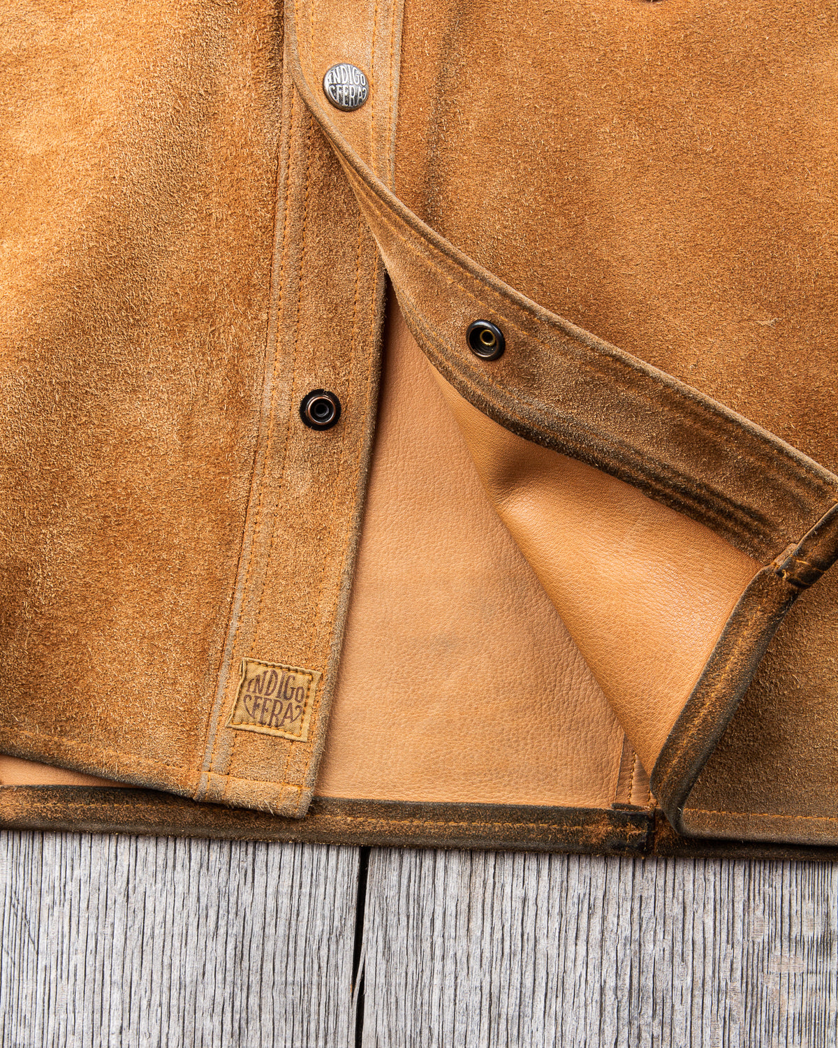 Second Hand Indigofera Fargo Leather Jacket Cognac Rough-out