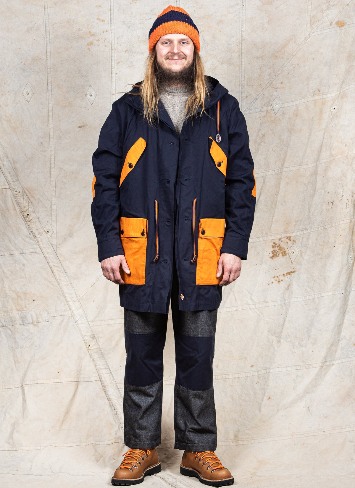 Indigofera x Second Sunrise Storm Jacket Navy / Orange