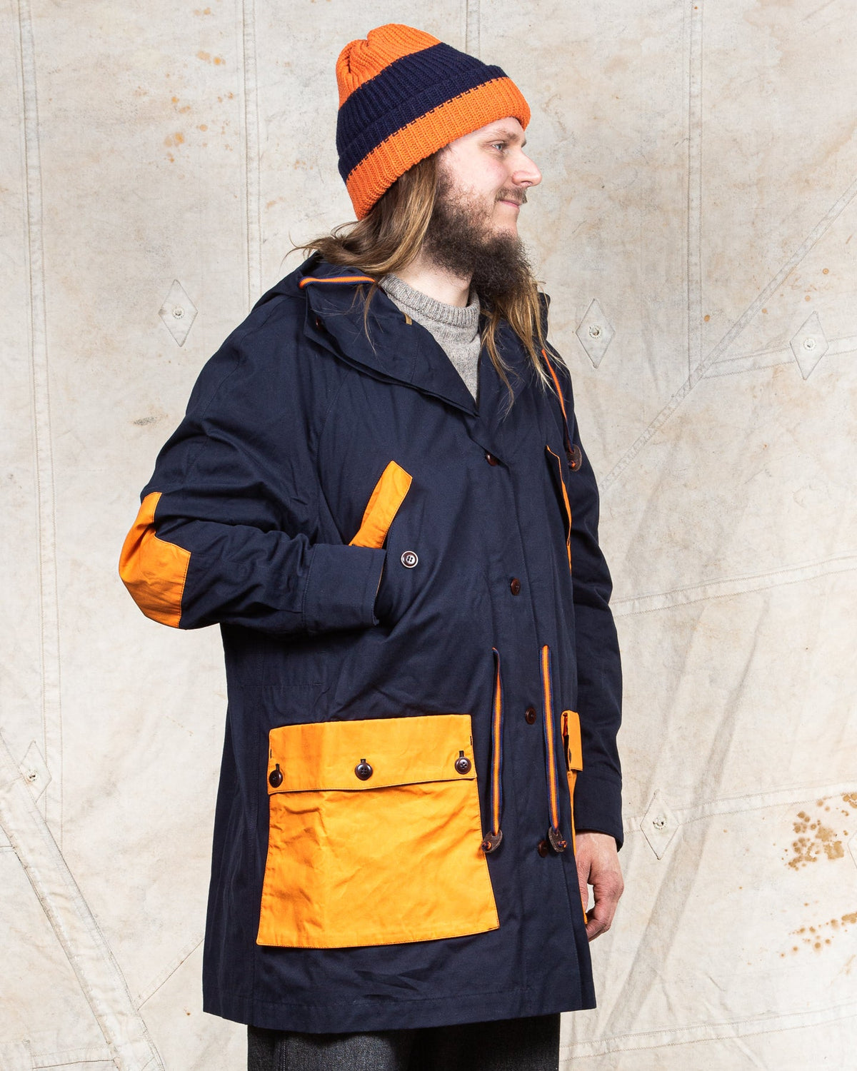 Indigofera x Second Sunrise Storm Jacket Navy / Orange