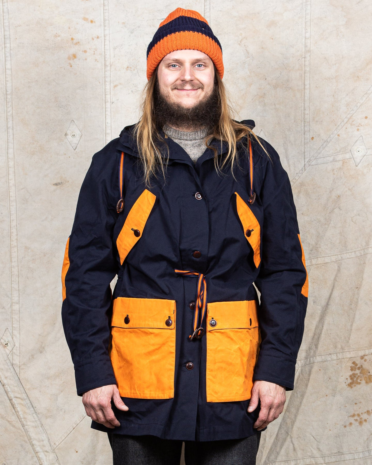 Indigofera x Second Sunrise Storm Jacket Navy / Orange