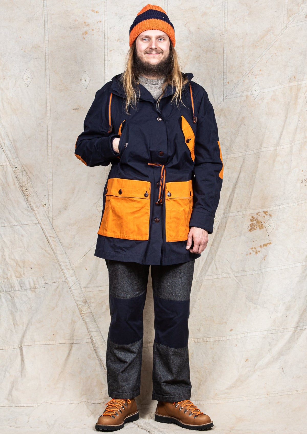 Indigofera x Second Sunrise Storm Jacket Navy / Orange