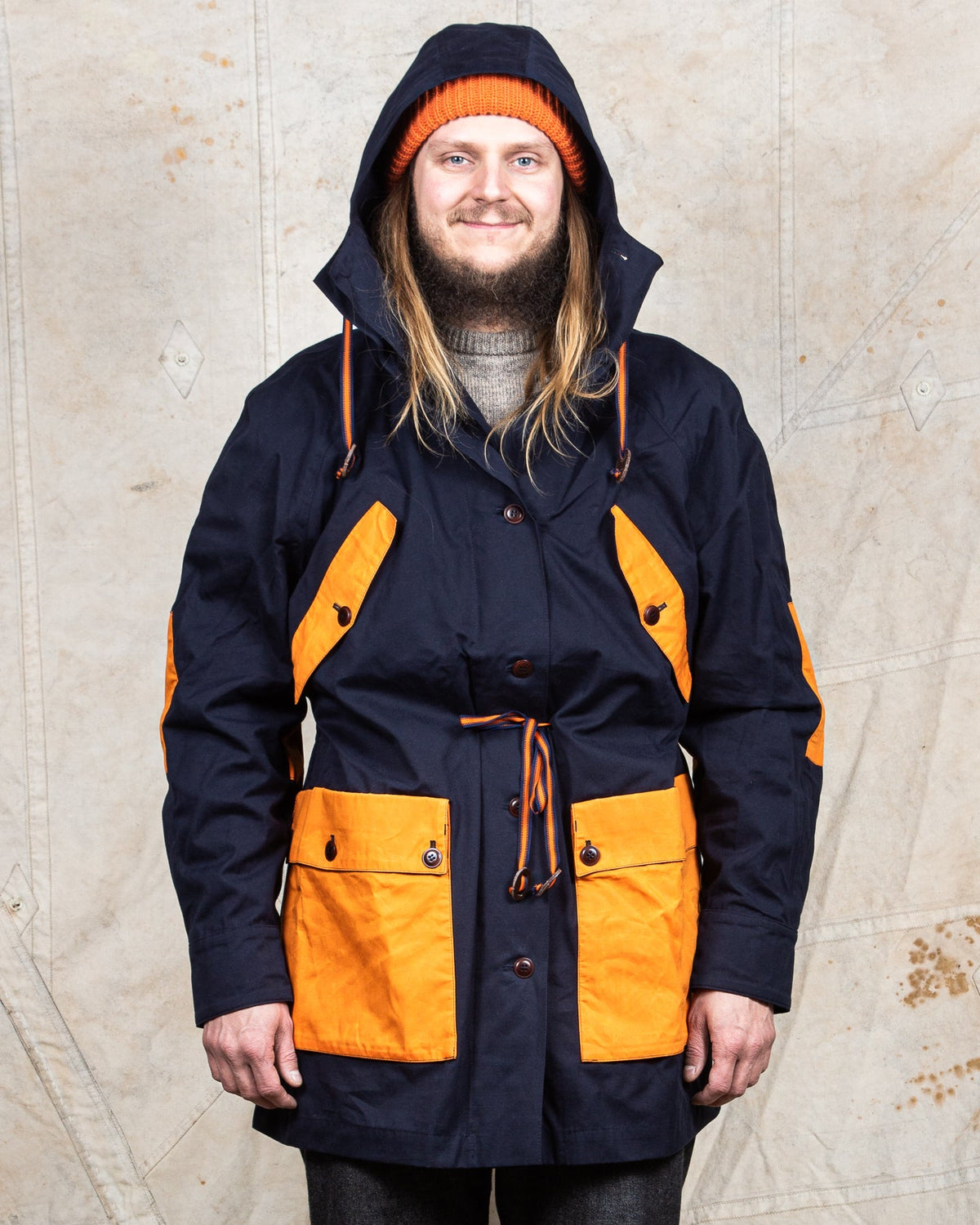 Indigofera x Second Sunrise Storm Jacket Navy / Orange