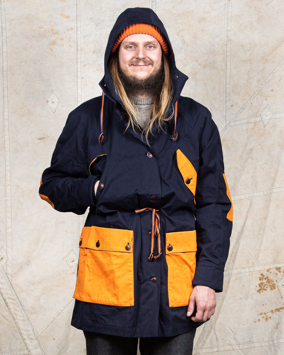 Indigofera x Second Sunrise Storm Jacket Navy / Orange