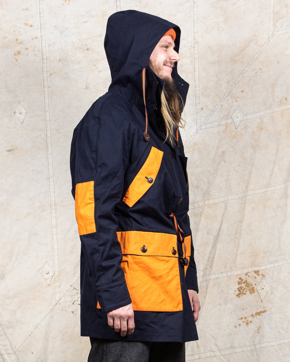 Indigofera x Second Sunrise Storm Jacket Navy / Orange