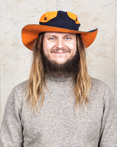 Indigofera x Second Sunrise Tur Pocket Hat Navy / Orange